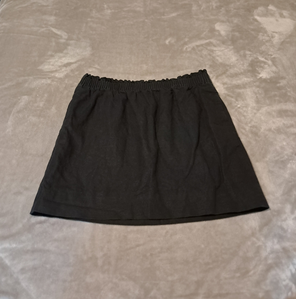 J. Crew Factory Black Elastic Waist Mini Skirt